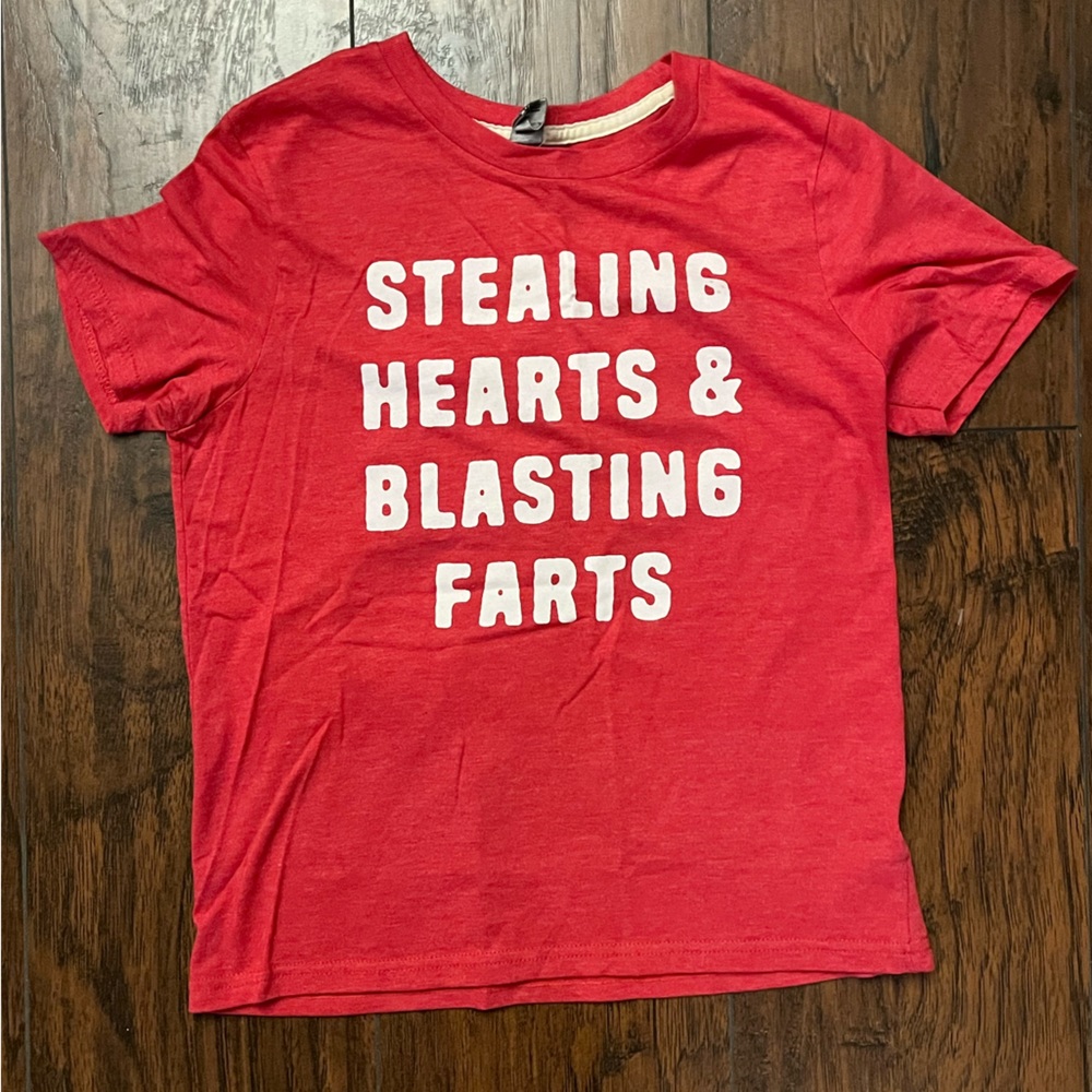 Boys Valentines Day T-shirt ❤️ Stealing Hearts and Blasting Farts ❤️ youth med